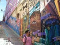 South America Chile ValparaÃÂ­so Valparaiso Graffiti Mural Colorful Walls Alleys Street Art Gallery Illustrations Paintings Sketch Royalty Free Stock Photo